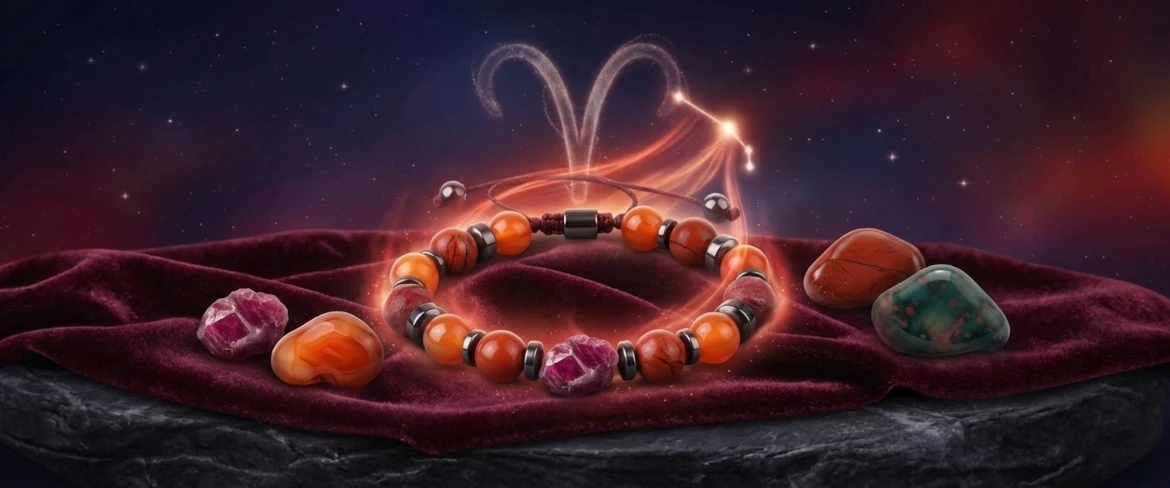 Bransoletka z kamieni dla Barana – z karneolu i jaspisu