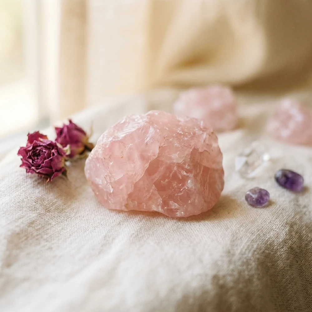 Kwarc różowy – kamień dla Raka na miłość i relacje