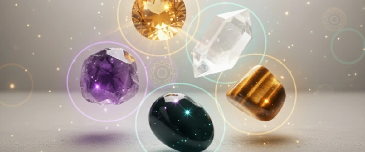 Energia i wibracje kamieni energetycznych – ametyst, kryształ górski, obsydian, tygrysie oko, cytryn