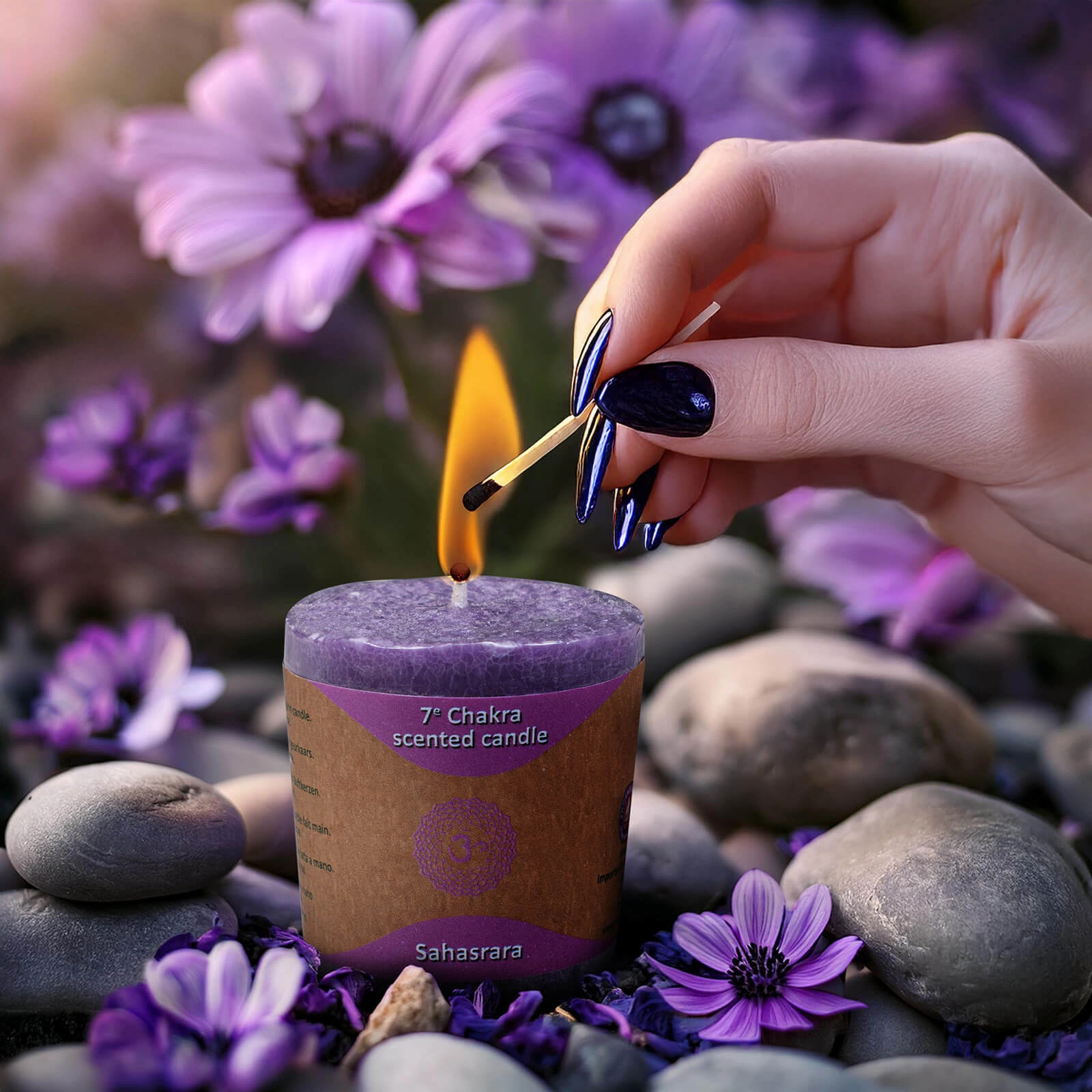Purple ritual candle