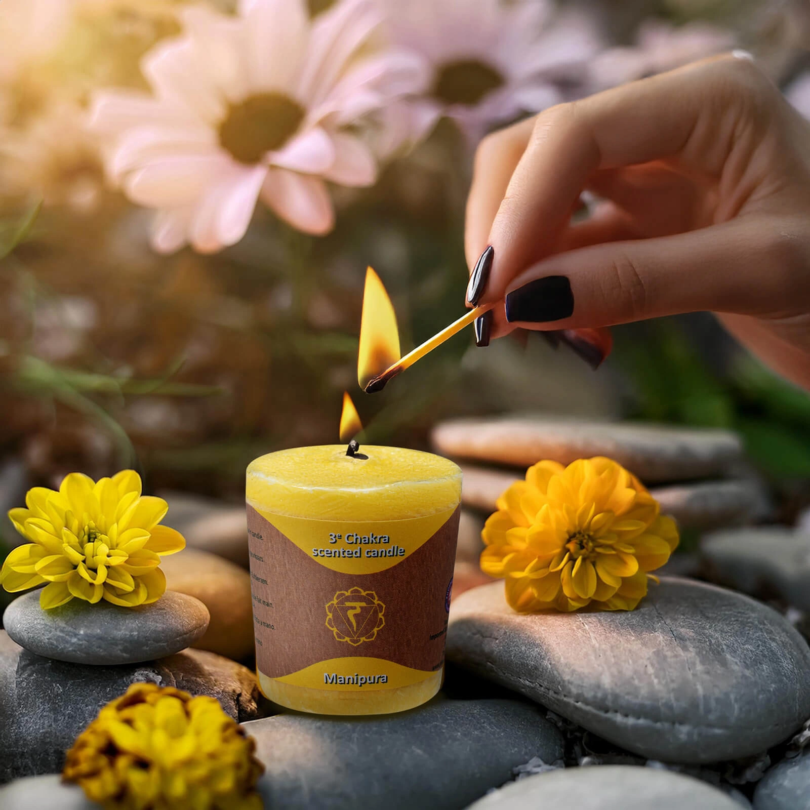 Yellow ritual candle