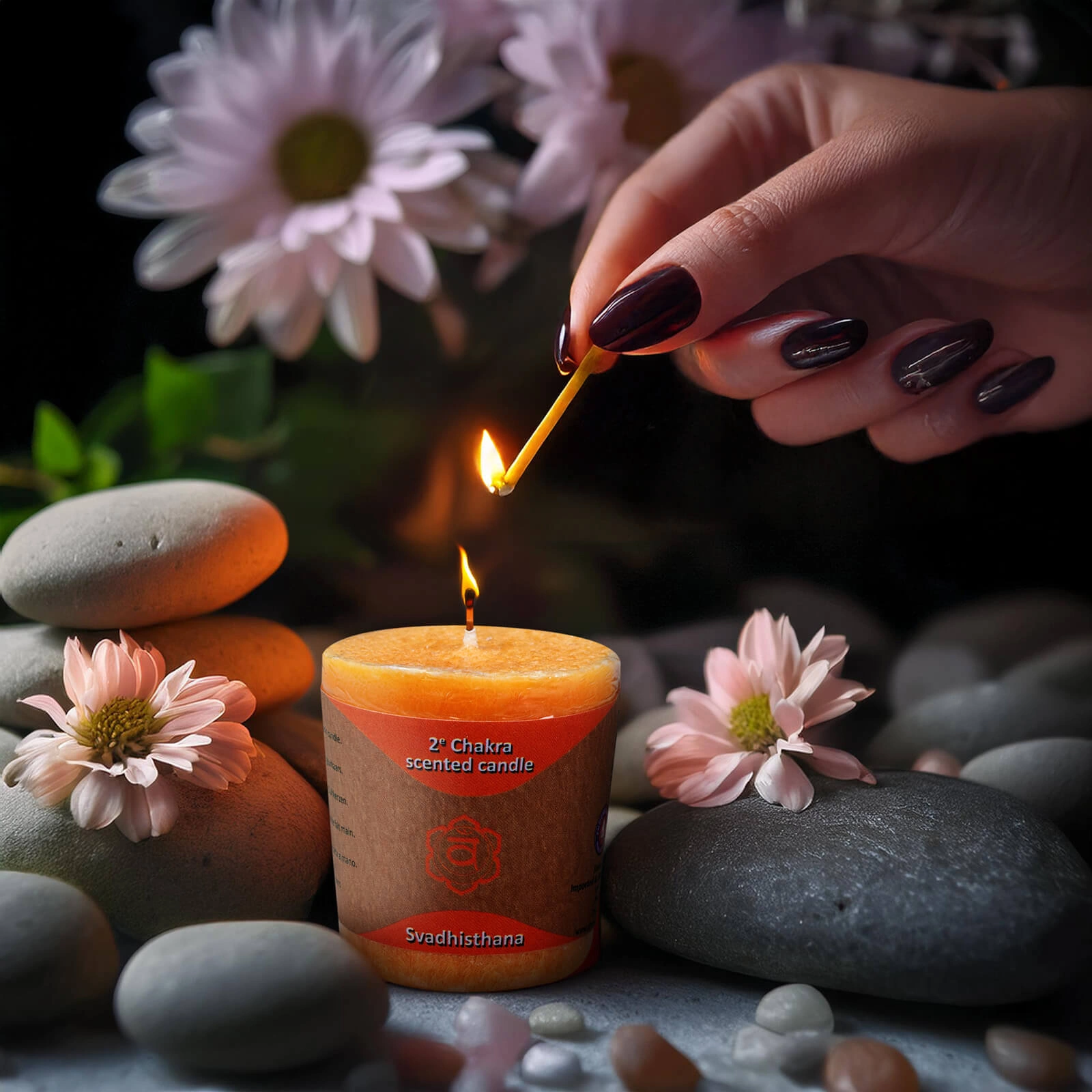 Orange ritual candle