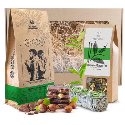 Zestaw prezentowy kawa Bro Coffee Roastery + herbata + biała szałwia kadzidło