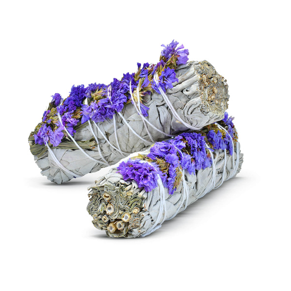 Weißer Salbei mit violetter Sinuata – Räucherwerk 20–30 g (Rolle)