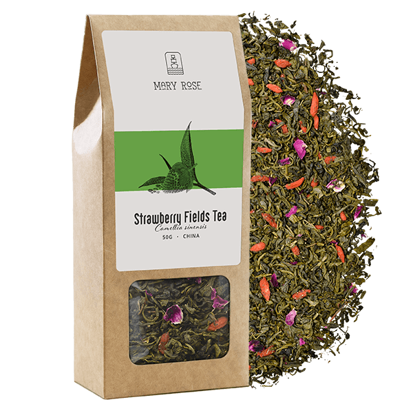 Mary Rose – Grüner Tee „Strawberry Fields“ – 50 g