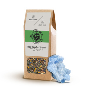 Set für das Halschakra (Vishuddha): Chakra-Tee + Kraftstein
