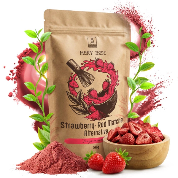 Mary Rose – Red Matcha Alternative – Erdbeere (Pulver) 50 g