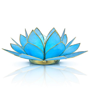 Kerzenhalter „Lotusblüte“ – blau