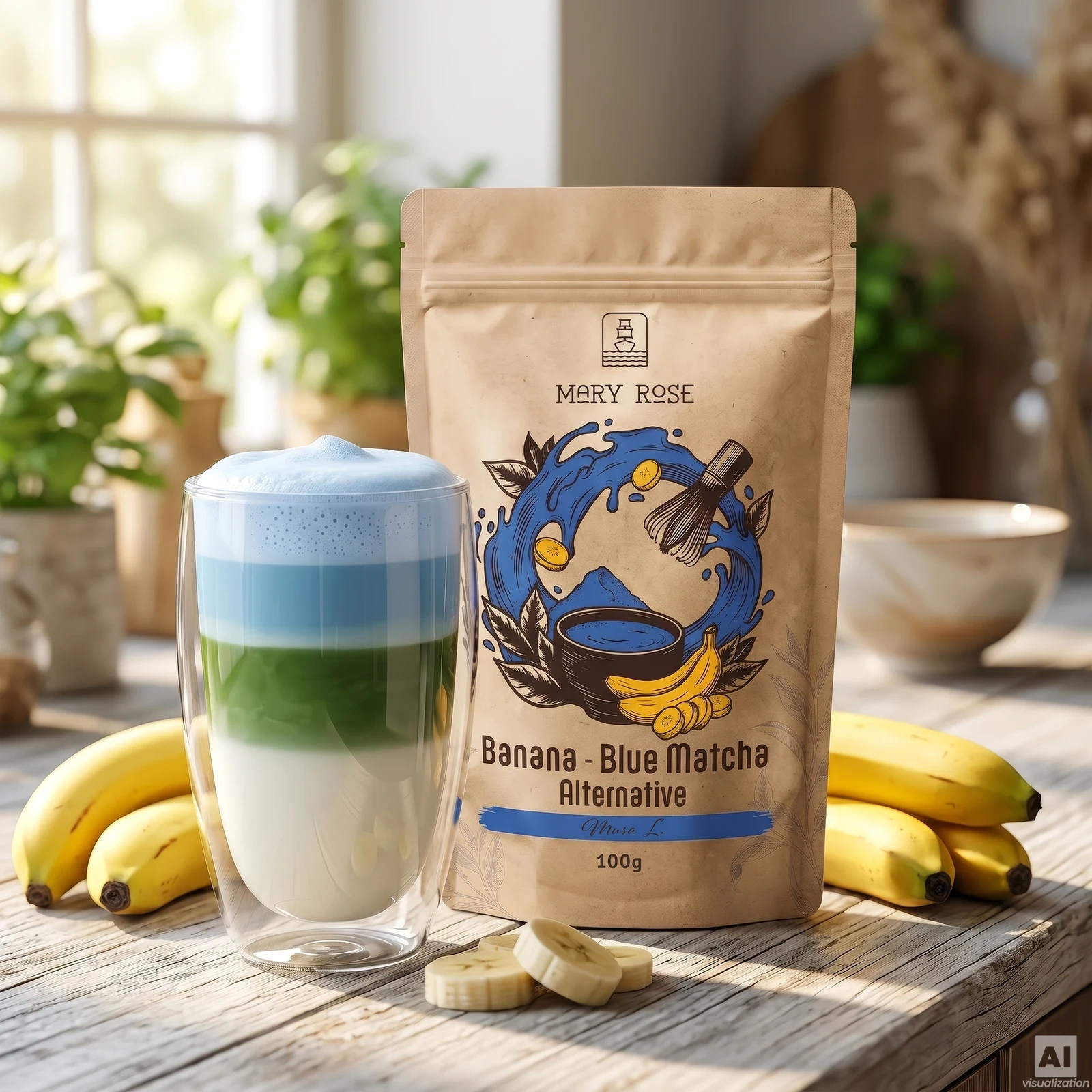 Mary Rose Blue Matcha Alternative Banane