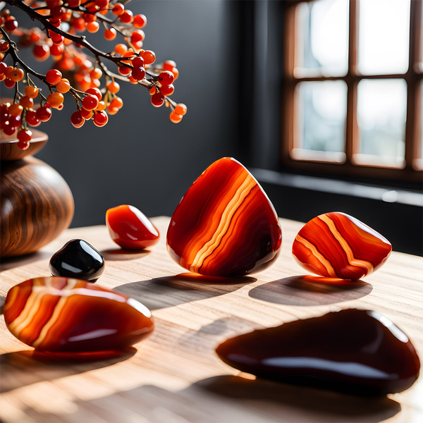 Set of natural stones and crystals - esotericism, yoga, meditation