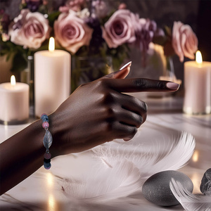 Armband „Mala“ mit Rhodonit und Rauchquarz