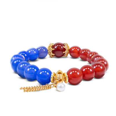 Armband mit rotem und blauem Achat – Harmonie