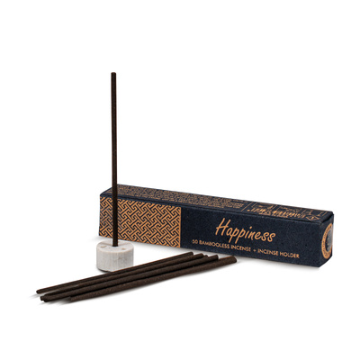 Bambusfreie Räucherstäbchen „Bambooless Song of India – Happiness“ (mit Halter)