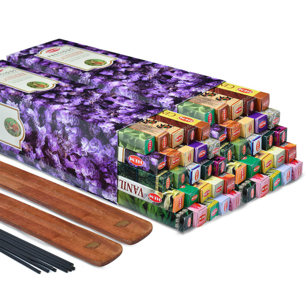 2 x Räucherstäbchen „HEM Mix“ + 2 x Holzhalter