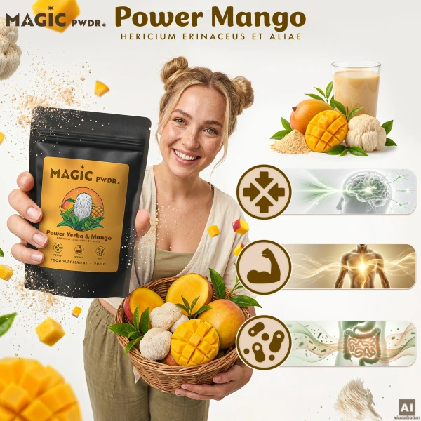 Magic Pwdr – Power Yerba & Mango – Focus & Gut Blend 200g