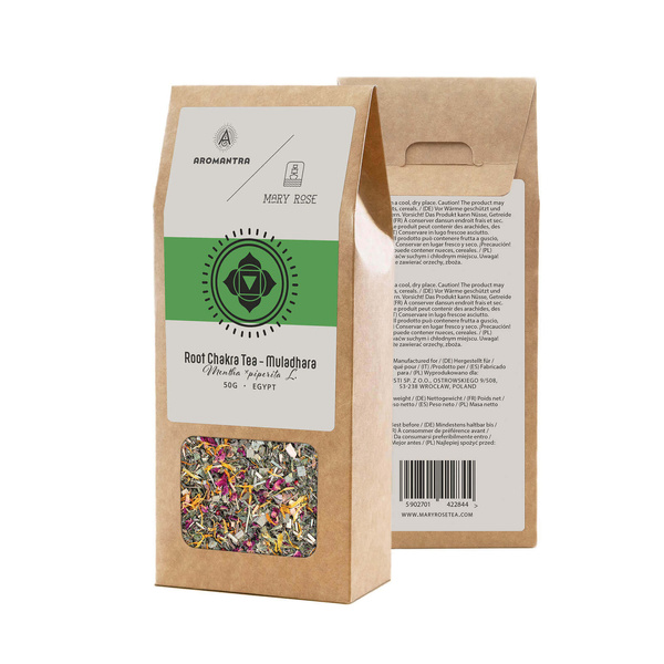 Set für das Wurzelchakra (Muladhara): Chakra-Tee + Kraftstein