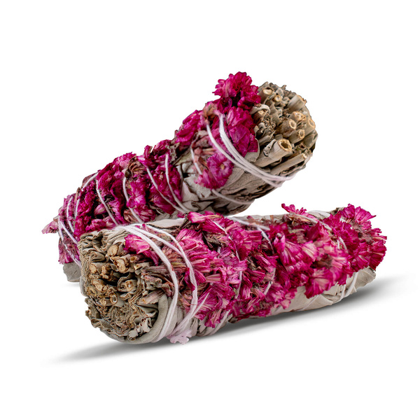 Weißer Salbei mit rosa Sinuata – Räucherwerk 20–30 g (Rolle)