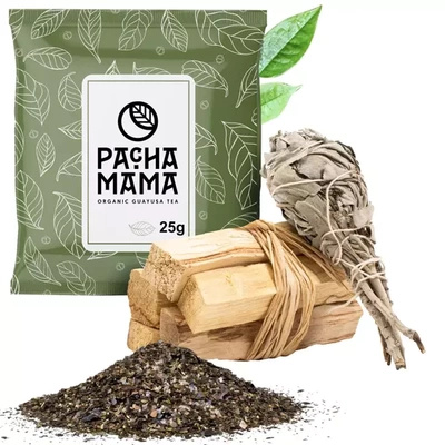 Set aus Palo Santo-Räucherstäbchen + Salbeibündel + Guayusa