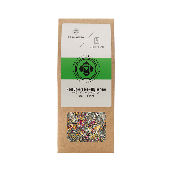 Set für das Wurzelchakra (Muladhara): Chakra-Tee + Kraftstein