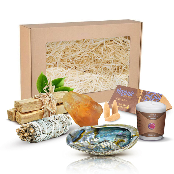 Geschenkset für Rituale und Anziehungskraft: Räucherstäbchen + Zitronen + Kerze