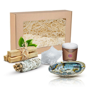 Geschenkset für Rituale und Reinigung: Räucherstäbchen + Bergkristall + Kerze