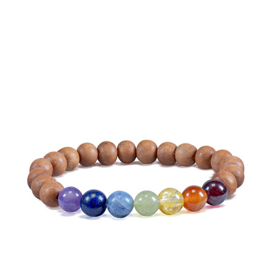 Armband „Die sieben Chakren“ – Steine und Kadamba