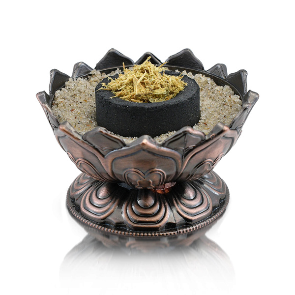 Set aus Palo Santo-Spänen, Räuchergefäß und Räucherkohle