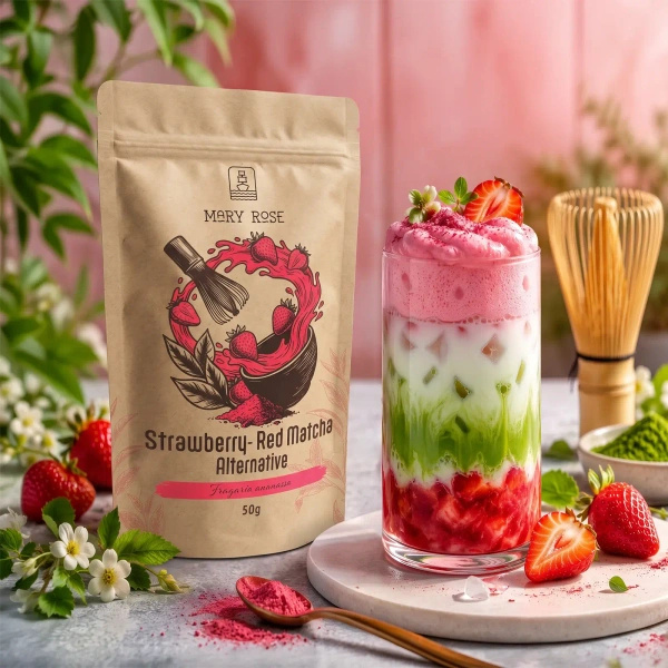 Mary Rose – Red Matcha Alternative – Erdbeere (Pulver) 50 g
