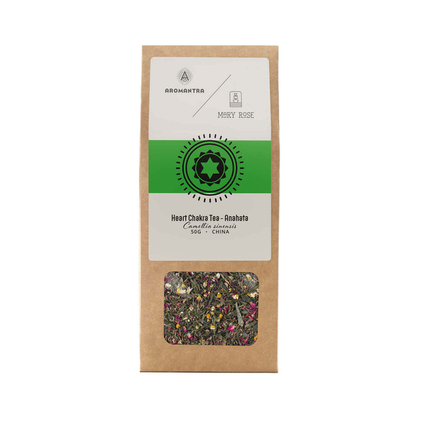 Set für das Herzchakra (Anahata): Chakra-Tee + Kraftstein