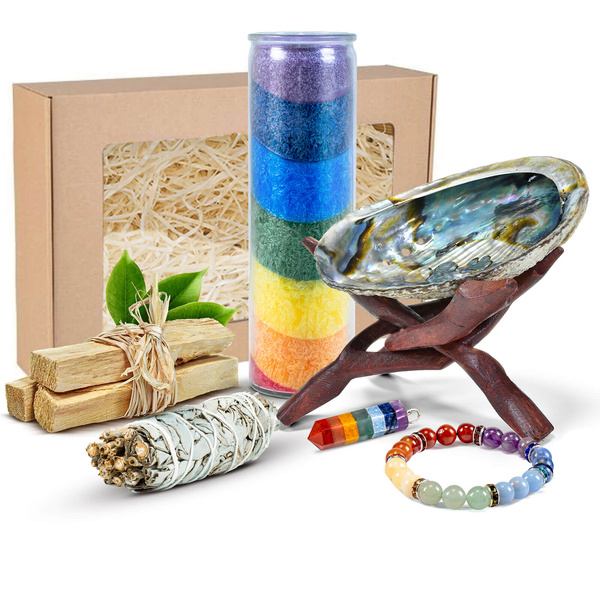 Geschenkset für Rituale und die Arbeit mit den Chakren: Räucherstäbchen + Schmuck + Zubehör