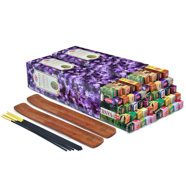2 x Räucherstäbchen „HEM Mix“ + 2 x Holzhalter