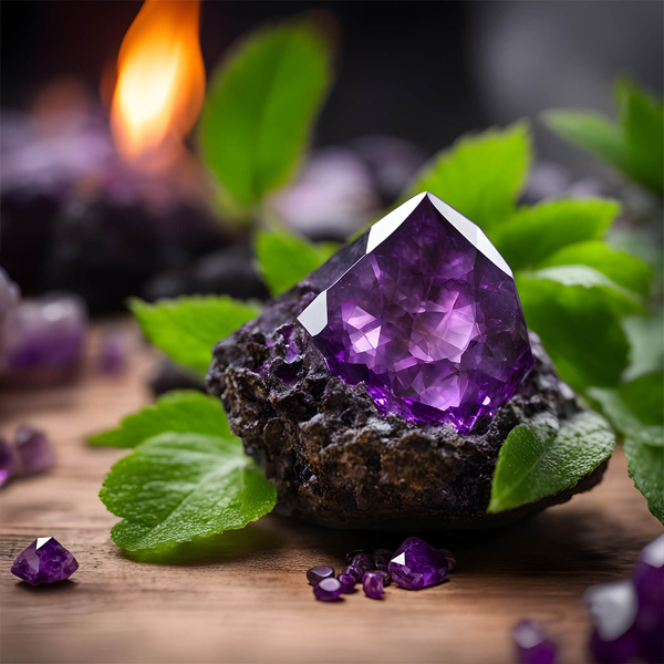 Meditation set: white sage incense + amethyst