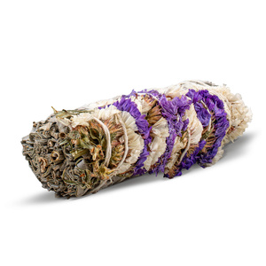 Weißer Salbei mit violettem und weißem Sinuata – Räucherwerk 20–30 g (Rolle)