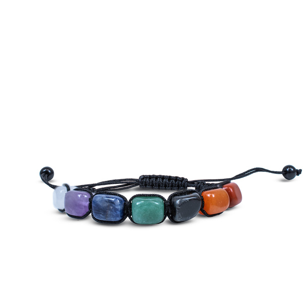 Armband „Die sieben Chakren“ – an einem Lederband