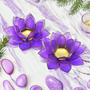 Kerzenhalter „Lotusblüte“ – violett