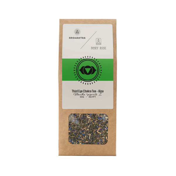 Set für das Stirnchakra (Ajna): Chakra-Tee + Kraftstein