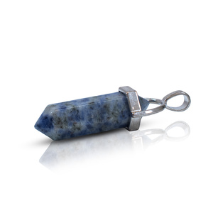 Pendant with Blue Spot Stone in pouch + chain